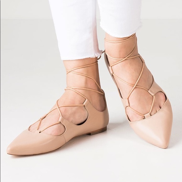 Loeffler Randall Shoes - Loeffler Randall Nude Leather Ambra Flat